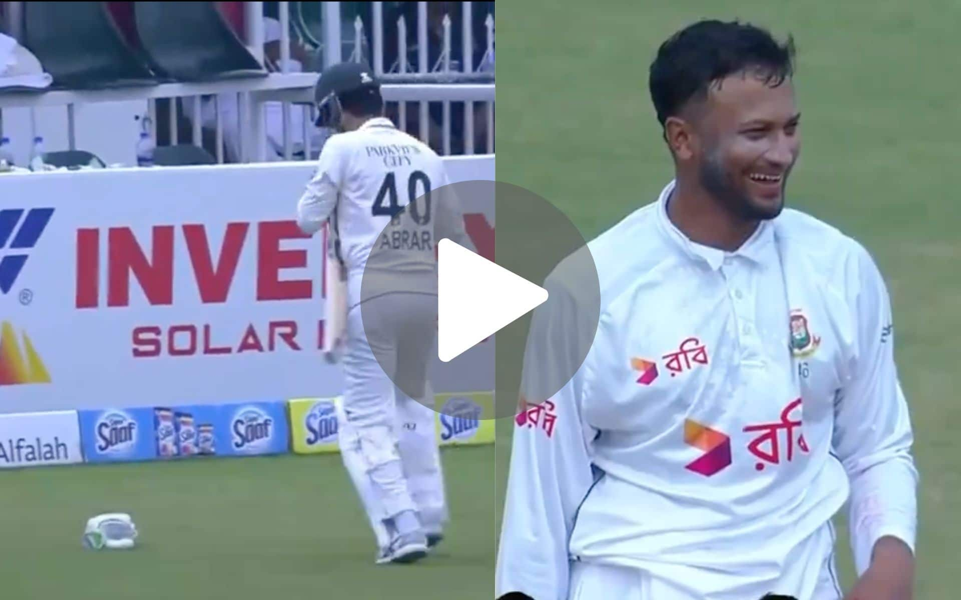 [Watch] Shakib Al Hasan Can't Stop Laughing As Abrar Ahmed Loses Gloves In Comical Entry